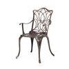 Tili Dining Chair, Outdoor Metal, Floral Bistro Design, Black Copper Finish