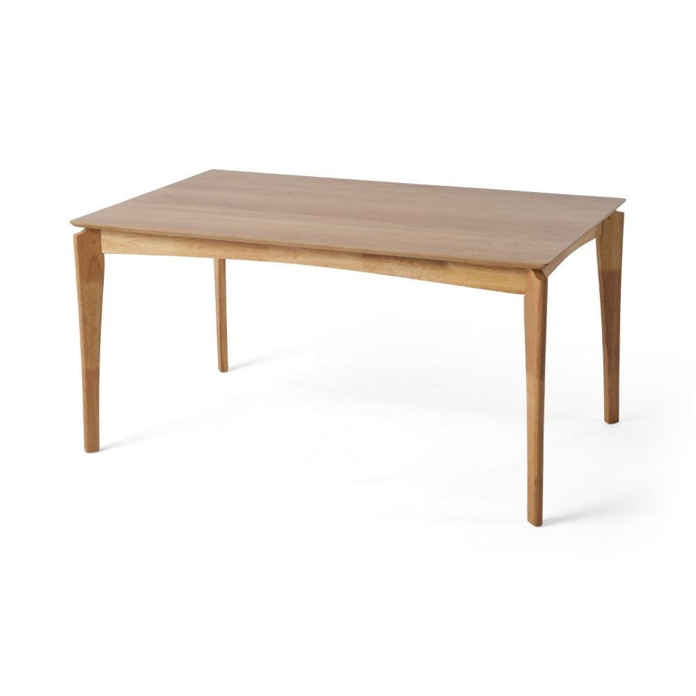 Jimi Dining Table Brown Rubberwood Tapered Legs Rectangular 59 Inch BM323443