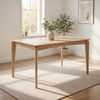 Jimi Dining Table, Brown Rubberwood, Tapered Legs, Rectangular 59 Inch