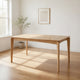 Jimi Dining Table, Brown Rubberwood, Tapered Legs, Rectangular 59 Inch