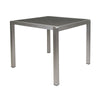 Kimi Dining Table, Outdoor Square 35 Inch Dark Gray Wicker Top, Aluminum