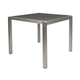 Kimi Dining Table, Outdoor Square 35 Inch Dark Gray Wicker Top, Aluminum