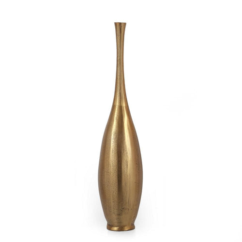 Kelsa Bottle Vase, 20 Inch, Aluminum Frame in an Antique Brass Finish