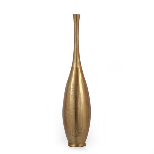 Kelsa Bottle Vase, 20 Inch, Aluminum Frame in an Antique Brass Finish