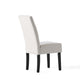 Alina Dining Chair Set of 2, Ivory Bonded Leather, Black