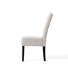 Alina Dining Chair Set of 2, Ivory Bonded Leather, Black