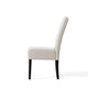 Alina Dining Chair Set of 2, Ivory Bonded Leather, Black