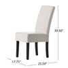 Alina Dining Chair Set of 2, Ivory Bonded Leather, Black