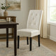 Alina Dining Chair Set of 2, Ivory Bonded Leather, Black