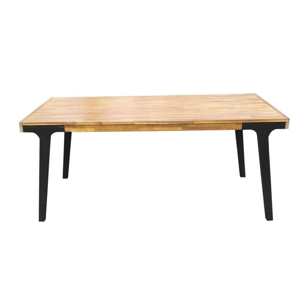 Sheldon Outdoor Dining Table, 69" Rectangular Brown, Black