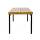 Sheldon Outdoor Dining Table, 69" Rectangular Brown, Black