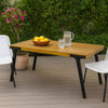 Sheldon Outdoor Dining Table, 69" Rectangular Brown, Black