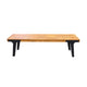 Sheldon Outdoor Bench Set of 2, Brown Wood, Black Legs, 63"