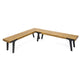Sheldon Outdoor Bench Set of 2, Brown Wood, Black Legs, 63"