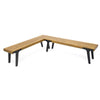 Sheldon Outdoor Bench Set of 2, Brown Wood, Black Legs, 63"
