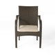 Laila Outdoor Stackable Dining Chair Set of 4 Beige Seat Brown Rattan BM323581