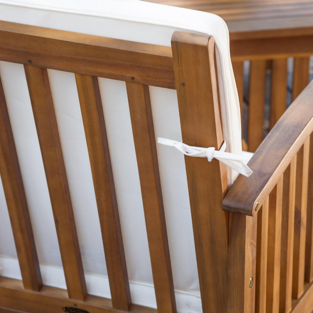 Sayan 4pc Outdoor Coffee Table Set Loveseat 2 Chairs Beige Brown