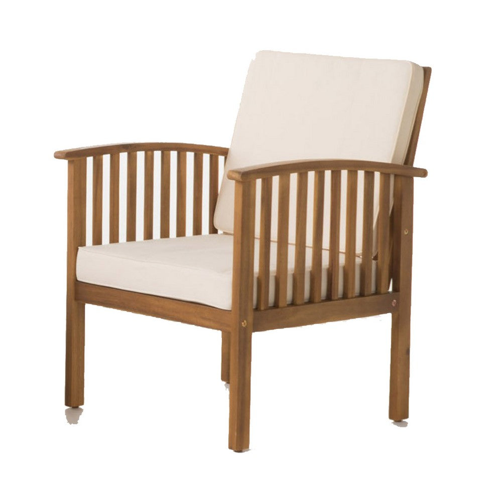 Sayan 4pc Outdoor Coffee Table Set, Loveseat, 2 Chairs, Beige, Brown