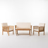 Sayan 4pc Outdoor Coffee Table Set, Loveseat 2 Chairs, Brown
