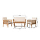 Sayan 4pc Outdoor Coffee Table Set, Loveseat 2 Chairs, Brown