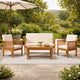 Sayan 4pc Outdoor Coffee Table Set, Loveseat 2 Chairs, Brown