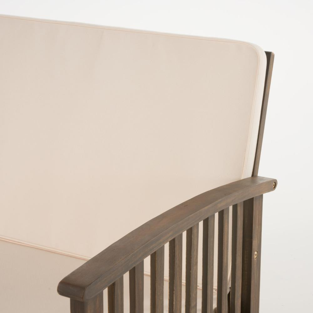 Sayan 4pc Outdoor Coffee Table Set Loveseat 2 Chairs Beige and Gray