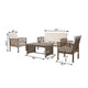 Sayan 4pc Outdoor Coffee Table Set, Loveseat 2 Chairs, Gray