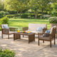 Sayan 4pc Outdoor Coffee Table Set, Loveseat 2 Chairs, Gray