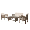 Sayan 4pc Outdoor Coffee Table Set, Loveseat 2 Chairs, Gray
