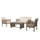 Sayan 4pc Outdoor Coffee Table Set, Loveseat 2 Chairs, Gray
