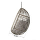 Jaya Outdoor Hanging Chair, Basket Shaped Gray Wicker, 47