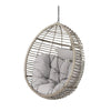Jaya Outdoor Hanging Chair Basket Shape Gray Rattan Steel 47 Inch