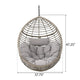 Jaya Outdoor Hanging Chair, Basket Shaped Gray Wicker, 47