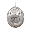 Jaya Outdoor Hanging Chair, Basket Shaped Gray Wicker, 47