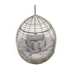 Jaya Outdoor Hanging Chair, Basket Shaped Gray Wicker, 47