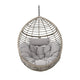Jaya Outdoor Hanging Chair, Basket Shape, Gray Rattan, Steel, 47 Inch