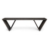 Riah Outdoor Bench, Slat Design, Angled 63" Dark Gray Wood