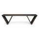 Riah Outdoor Bench, Slat Design, Angled 63" Dark Gray Wood