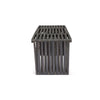 Riah Outdoor Bench, Slat Design, Angled 63" Dark Gray Wood