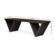Riah Outdoor Bench, Slat Design, Angled 63" Dark Gray Wood