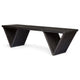 Riah Outdoor Bench, Slat Design, Angled 63" Dark Gray Wood