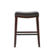 Clare Barstool Set of 2 Black Faux Leather Nailhead Trim Dark Brown BM323588