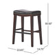 Clare Barstool Set of 2, Black Faux Leather, Nailhead, Brown