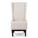 Becca Dining Chair, Beige Fabric, High Back Design, Black