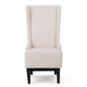 Becca Dining Chair Beige Fabric High Wingback Tapered Black Legs BM323589