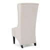 Becca Dining Chair, Beige Fabric, High Back Design, Black