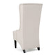 Becca Dining Chair, Beige Fabric, High Back Design, Black