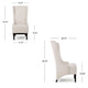 Becca Dining Chair, Beige Fabric, High Back Design, Black