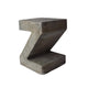 Kiara Side Table, Z Shape, Square 13 Inch, Light Gray Concrete Frame