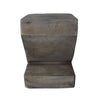 Kiara Side Table Z Shape Square 13 Inch Light Gray Concrete Frame BM323590